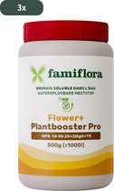 Famiflora Flower+ Plantbooster Pro NPK 10-30-20+2MgO+TE - 1500GR (3 x 500GR) - Engrais hydrosoluble