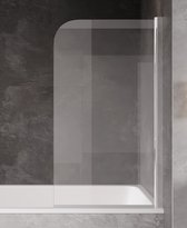 Badplaats Badwand Torino 70 x 140 cm - Chroom - Badscherm Draaibaar 5 mm dik - Veiligheidsglas en Antikalk