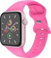 iMoshion Siliconen⁺ bandje geschikt geschikt voor Apple Watch Series 1 / 2 / 3 / 4 / 5 / 6 / 7 / 8 / 9 / SE - 38 / 40 / 41 mm - Barbie Pink - Maat S/M