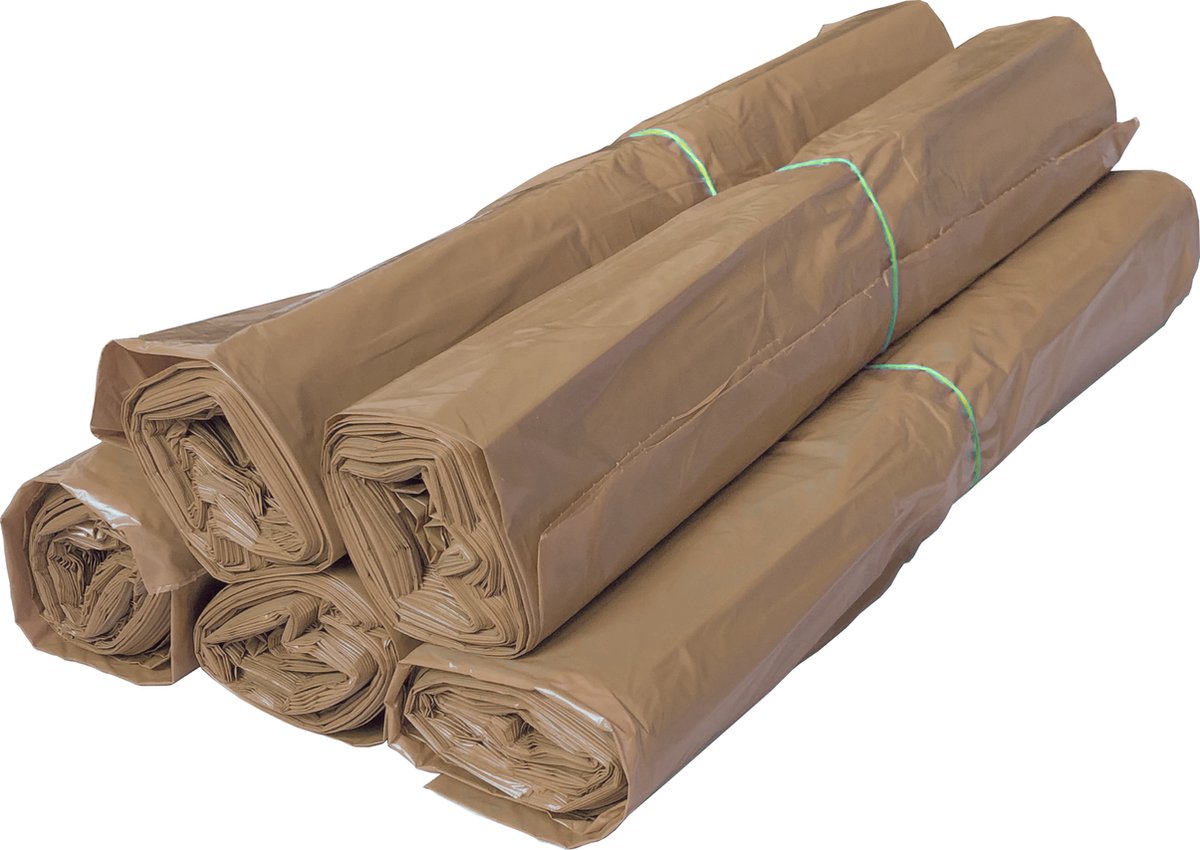 Afvalzakken bruin 70 liter - 58x100cm T23 HDPE - Doos 500 stuks