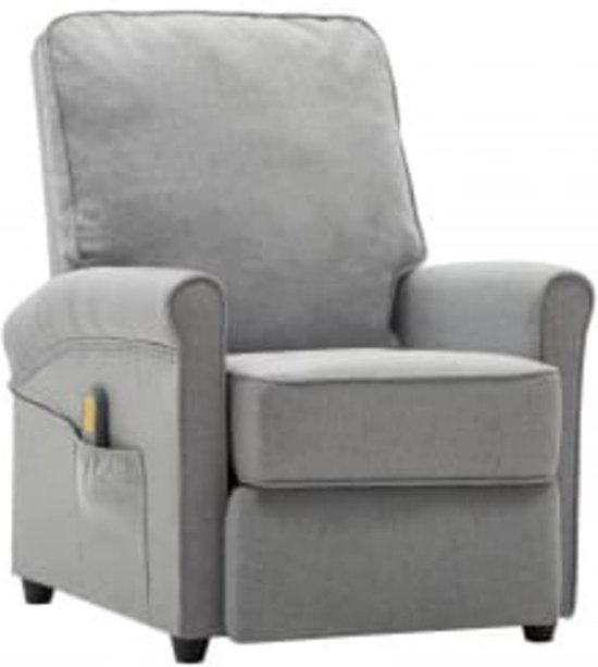 vidaXL-Chaise de massage-tissu-gris clair