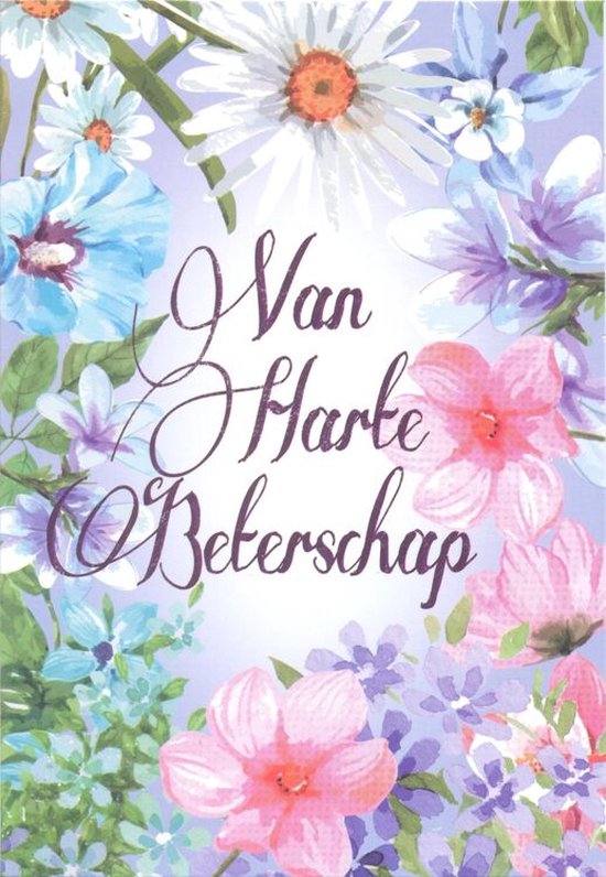 Wenskaart Van Harte Beterschap - Gratis verzonden - D4299/89