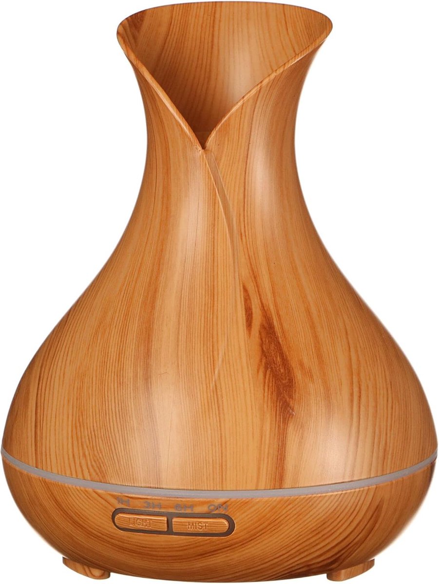 Goedkoopste Aroma Diffuser licht hout 350 ml | Ultrasone luchtbevochtiger | Voor luchtbevochtiging en geur van thuis slaapkamer kantoor | Aromatherapie | Voor etherische oliën