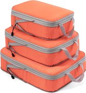 Inpakblokken Set 3-Pack - Uitbreidbare Koffer Organisers - Lichtgewicht Reizen - Bagage Organizer - Verpakkingszakken - Opbergzakken - Reisbenodigdheden - Tas - Oranje