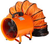 bouwventilator 145W AC-motor bouwventilator 2900 rpm bouwventilator blower 481 L/s (1020 CFM) axiaalventilator met 8m slang axiaalventilator 79 dB geluidsniveau industriële ventilator