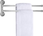 Handdoekenrek Twee armige handdoekrail Badkamer Roestvrij staal Wandgemonteerd handdoekenrek Twee arm voor badkamer Keuken (30cm)