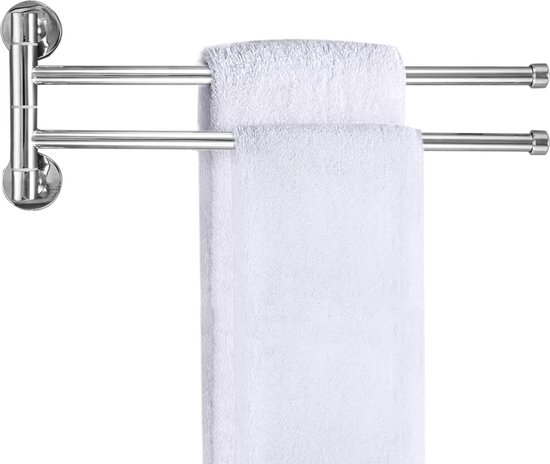 Ruimte aluminium badkamer handdoekenrek plank, wandgemonteerde handdoek plank met twee hangende staaf voor de badkamer, twee lagen, zilver, lengte 40/50 / 60cm (Size : Single layer 50cm