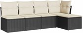 vidaXL-5-delige-Loungeset-met-kussens-poly-rattan-zwart