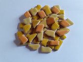 Keramisch Mozaïek steentjes/puzzels Geel mix 300 gram