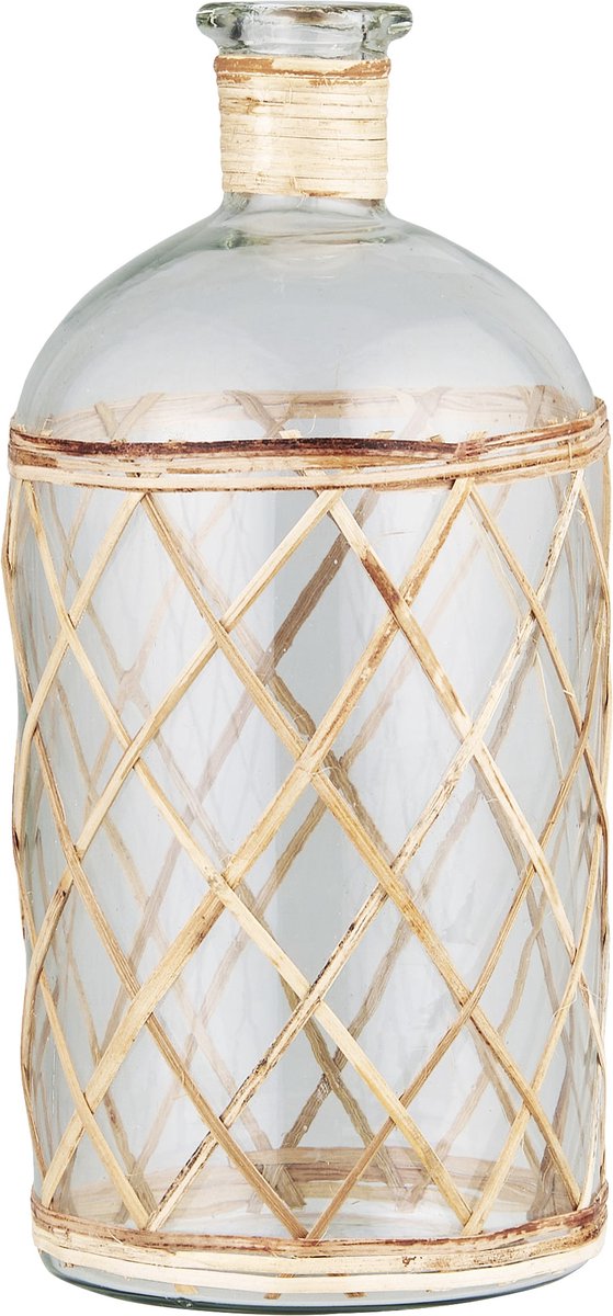 Ib Laursen-decoratieve fles-transparant-rietstengel-22cm hoog