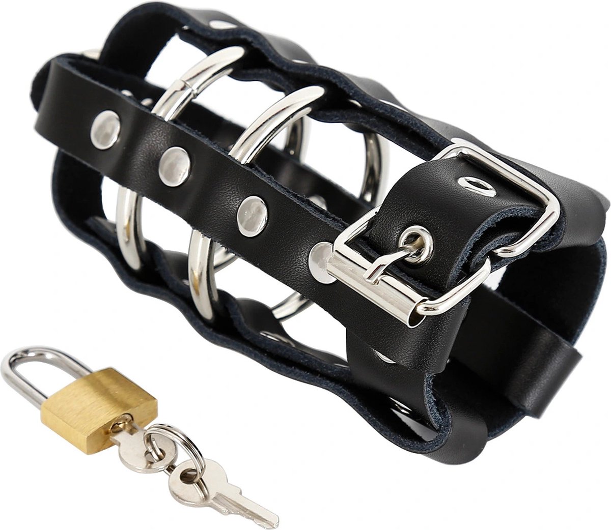vscnovelty - chastity device - Cock Strap with Lock - PU leder