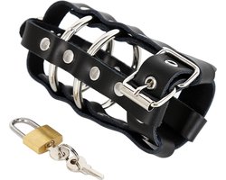 vscnovelty - chastity device - Cock Strap with Lock - PU leder