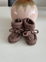 mini boosté| Bébé tricotés main - chaussettes - chaussons - bébé & soins 0 mois - 11 cm - filles/garçons - semelle souple - rose - unis - chaussons - enfants - premiers chaussons bébé - noël - cadeau noël - bébé