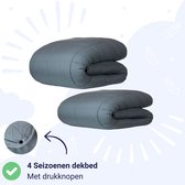 Zelesta® Wonderbed 4 Seizoenen Grey - 200x200cm - Dekbed voor het hele jaar - 30 dagen proefslapen - Bedrukt dekbed - Wasbaar dekbed zonder overtrek - Tweedelig met Drukknopen