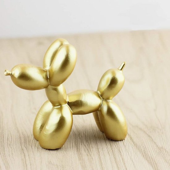 Beeldje - Decoratief Figuur - Ballonhond - Polyresin - Mini - 8 cm - Goud