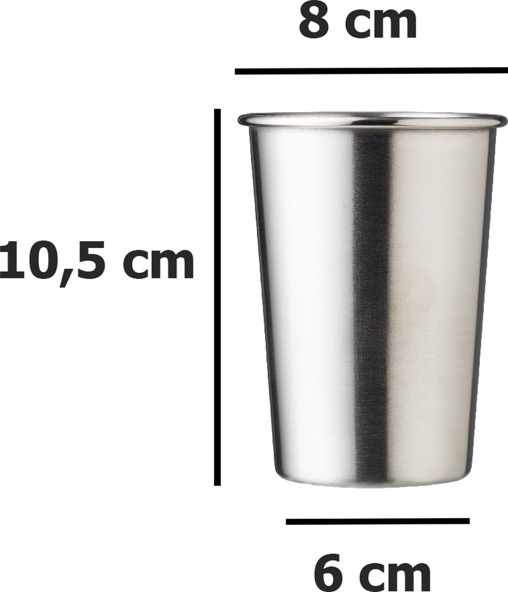 thumbnail: 3 Stuks Roestvrijstalen Bekers 300 Ml - Dubbelwandig Geïsoleerd, Stapelbaar En Vaatwasmachinebestendig | Campingbeker Zonder Handvat