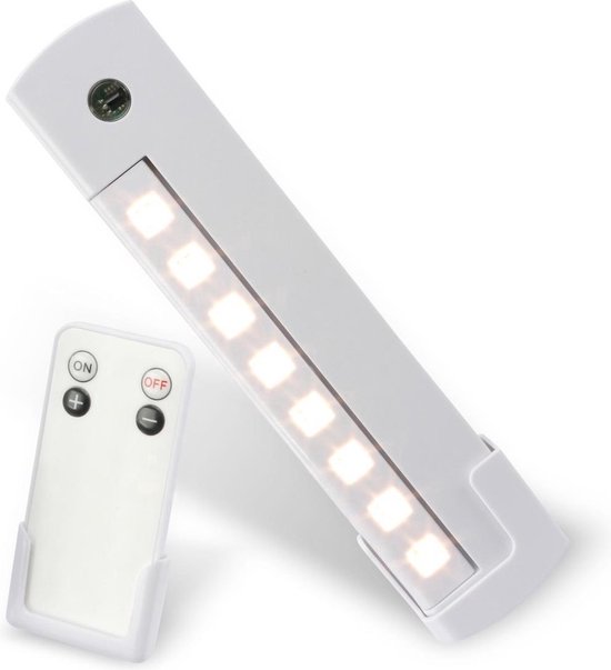 Grundig LED Kastverlichting / Cabinet Lights - Dimbaar - 8 LED - 180 graden roteerbare lichtstrip  Met afstandsbediening (voor aan/uit)