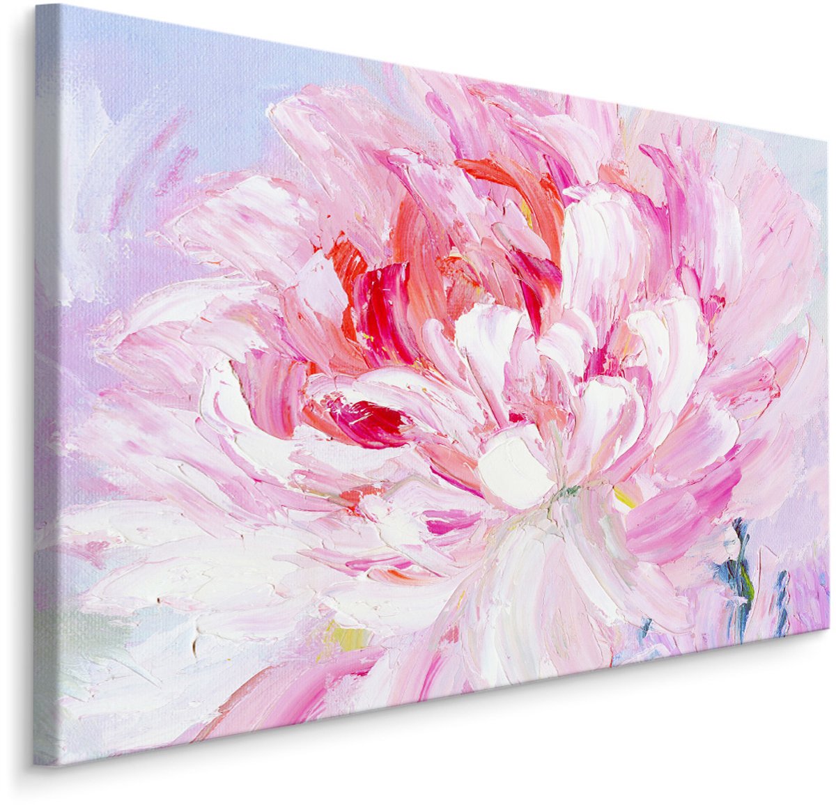 karo-art Schilderij - Pinkster roos, print op canvas, premium print , Wanddecoratie Multikleur