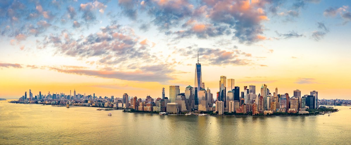 karo-art Schilderij - New York panorama , 2 maten , Multikleur , Premium print