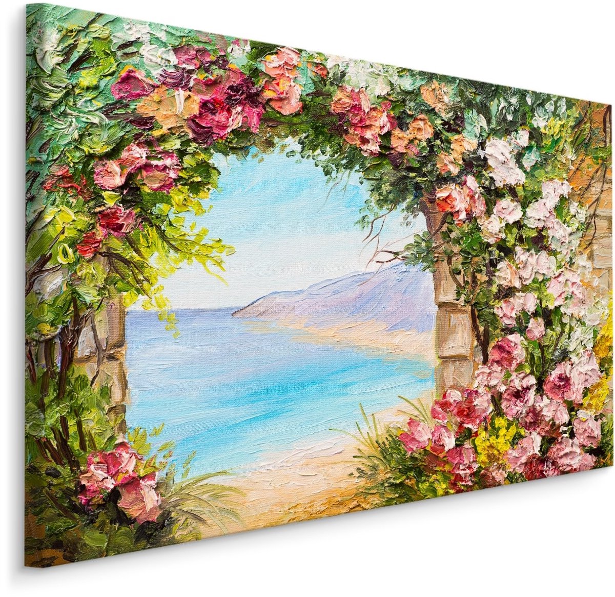 karo-art Schilderij uitzicht op zee (print op canvas), multi-gekleurd, wanddecoratie Multikleur