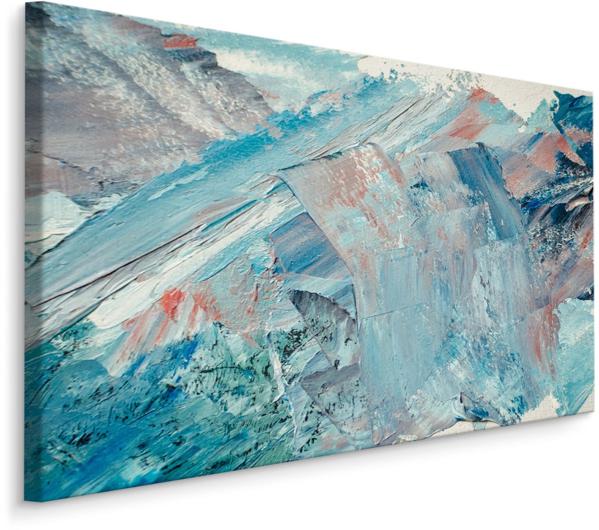 karo-art Schilderij - Multi gekleurde abstractie, echte eyecatcher , print op canvas Multikleur