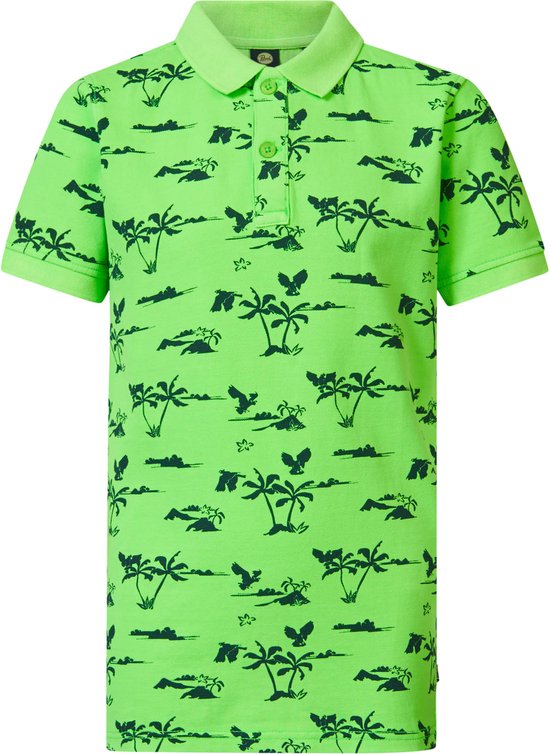 Petrol Industries - Jongens All-over Print Polo Paradiso - Groen - Maat 152