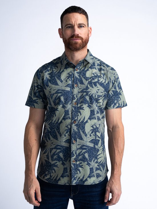 Petrol Industries - Chemise Tropicale Homme Sandy beach - Vert - Taille L