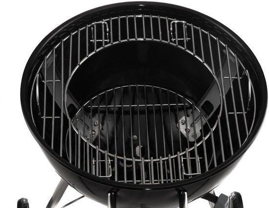 Mustang Gourmet Kettle Houtskoolbarbecue - Ø 43,5 cm - Compacte BBQ met thermometer, RVS grillrooster, asopvang en wielen - Voor tuin, of camping - Stijlvol geëmailleerd staal van Merkloos — afbeelding 4