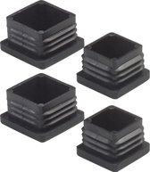 Vierkante insteekdop zwart 20x20mm buitenwerkse maat - per 4 stuks