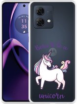 Cazy Hoesje geschikt voor Motorola Moto G84 5G Born to be a Unicorn