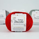 Performance Cotton Dazzle 09 - kleur rood - 3 bollen katoen met viscose - glanskatoen