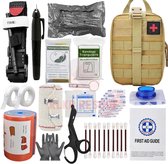 D&B Survival Set - Noodpakket - Survival Kit - Nood Tourniquet - EHBO - Outdoor - Survival- Indoor - Voor Thuis - IFAK Coyote