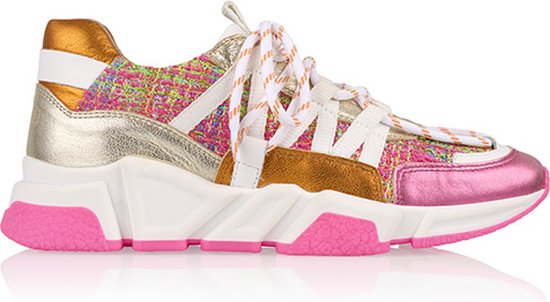 DWRS LOS ANGELES tweed Roze/Champagne - Dames Sneaker - B9101-103 - Maat 41