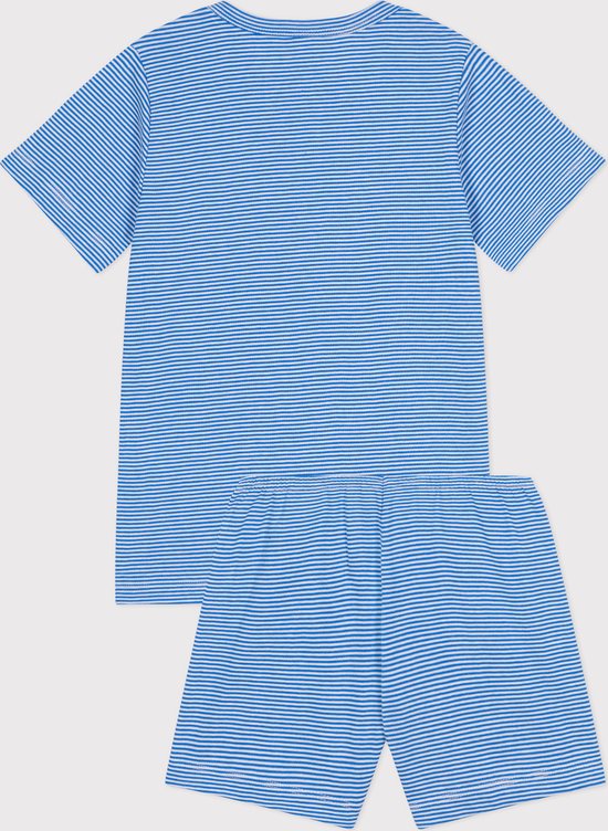 Petit Bateau Korte gestreepte katoenen pyjama voor kinderen Jongens Pyjamaset - Blauw - Maat 86