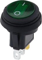 Interrupteur à bascule Rond - ⌀20 mm - 12V - Etanche - 3 Broches - Vert
