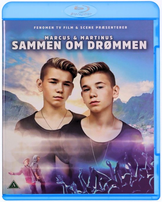 La couverture d'un boîtier blu-ray Marcus & Martinus avec une photo des jumeaux devant une foule.