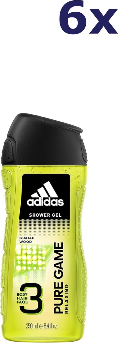 Adidas Pure Game Douchegel - 6 x 250 ml - Voordeelverpakking