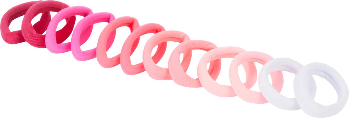 12 haar elastieken roze - neon - pink - zonder ijzer - anti klit - elastiekjes