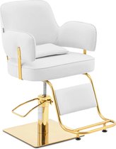 fauteuil de barbier physa avec repose-pieds - 890-1020 mm - 200 kg - Or, White
