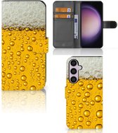 Telefoonhoesje Geschikt voor Samsung Galaxy S24 Plus Flip Cover Valentijn Cadeautje hem Bier
