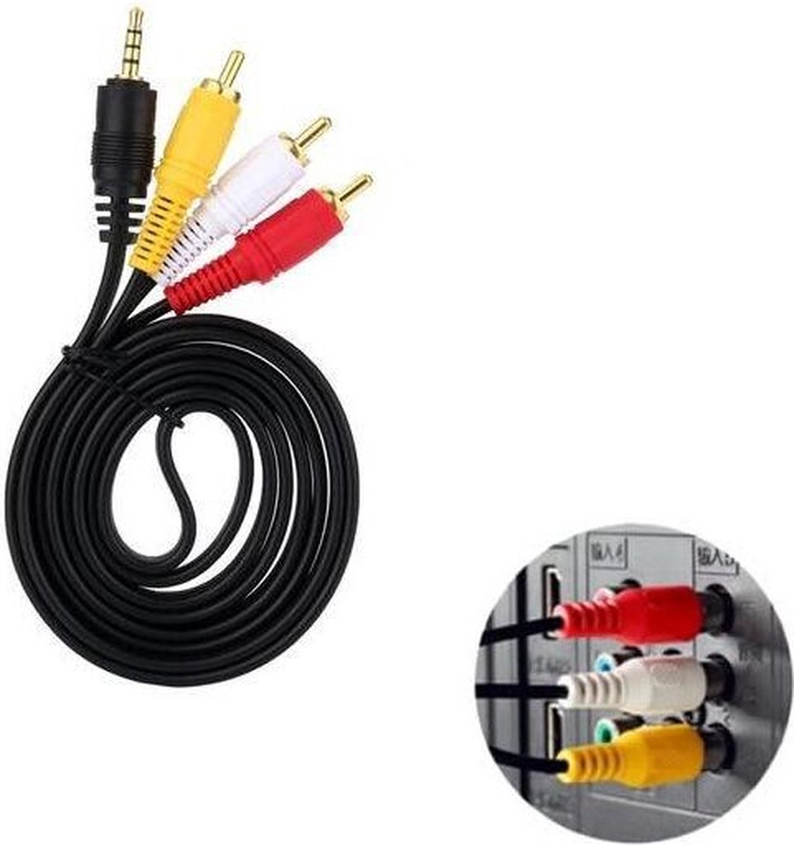 LuxeBass Rode witte tulp naar 3,5mm jack RCA aux kabel