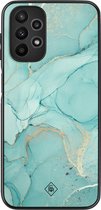 Casimoda® hoesje - Geschikt voor Samsung Galaxy A23 - Marmer mint groen - Zwart TPU Backcover - Marmer - Mint