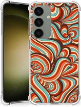 Telefoonhoesje Geschikt voor Samsung Galaxy S24 TPU Case anti-shock met transparante rand Retro