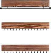 Sieradenorganizer, Hangend, Set Van 3 Wandplanken, Sieradenopslag, Stang Voor Armbanden, 30 Haken Voor Oorbellen En Halskettingen, İdeaal Cadeau-İdee, Vintage Bruin