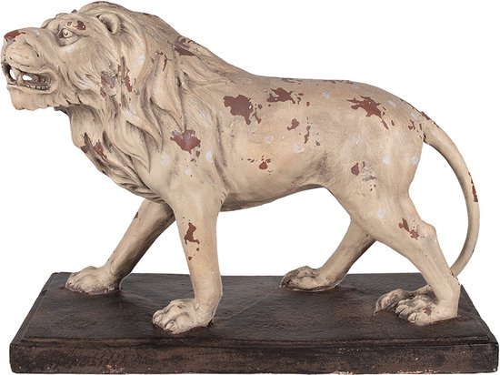 Clayre & Eef Figurine décorative Lion 55x23x40 cm Beige Marron Matériau céramique