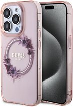 Coque Ring brillante Guess ( Compatible MagSafe) - Apple iPhone 15 Pro Max (6,1") - Rose
