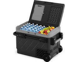 Glacière à Compresseur Électrique Auronic - Congélation et Réfrigération - Glacière à Roues - 49L - 12V et 240V - Grijs