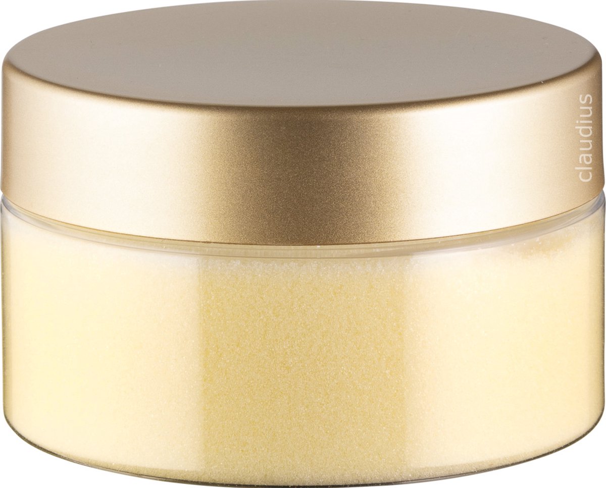 Scrubzout Vanille - 300 gram - Pot met luxe gouden deksel - Hydraterende Lichaamsscrub