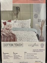 Cotton Touch dekbedovertrek - 240x200cm - Blauw/wit