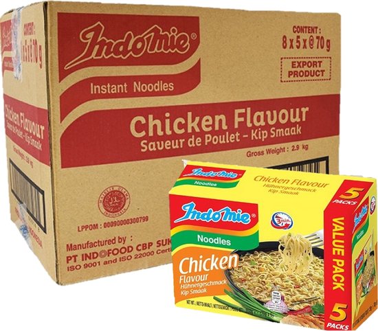 Foto: Indomie instant noodles noedels kip chicken 8 x 5 pack 40x70gr totaal 